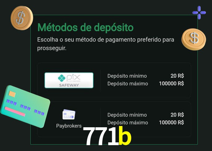 O cassino 771b oferece uma grande variedade de métodos de pagamento